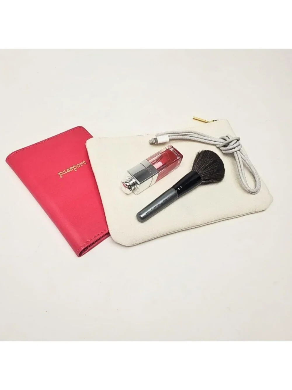 Embroidered Makeup Pouch with Zipper Closure - Travel & Daily Essentials Bag